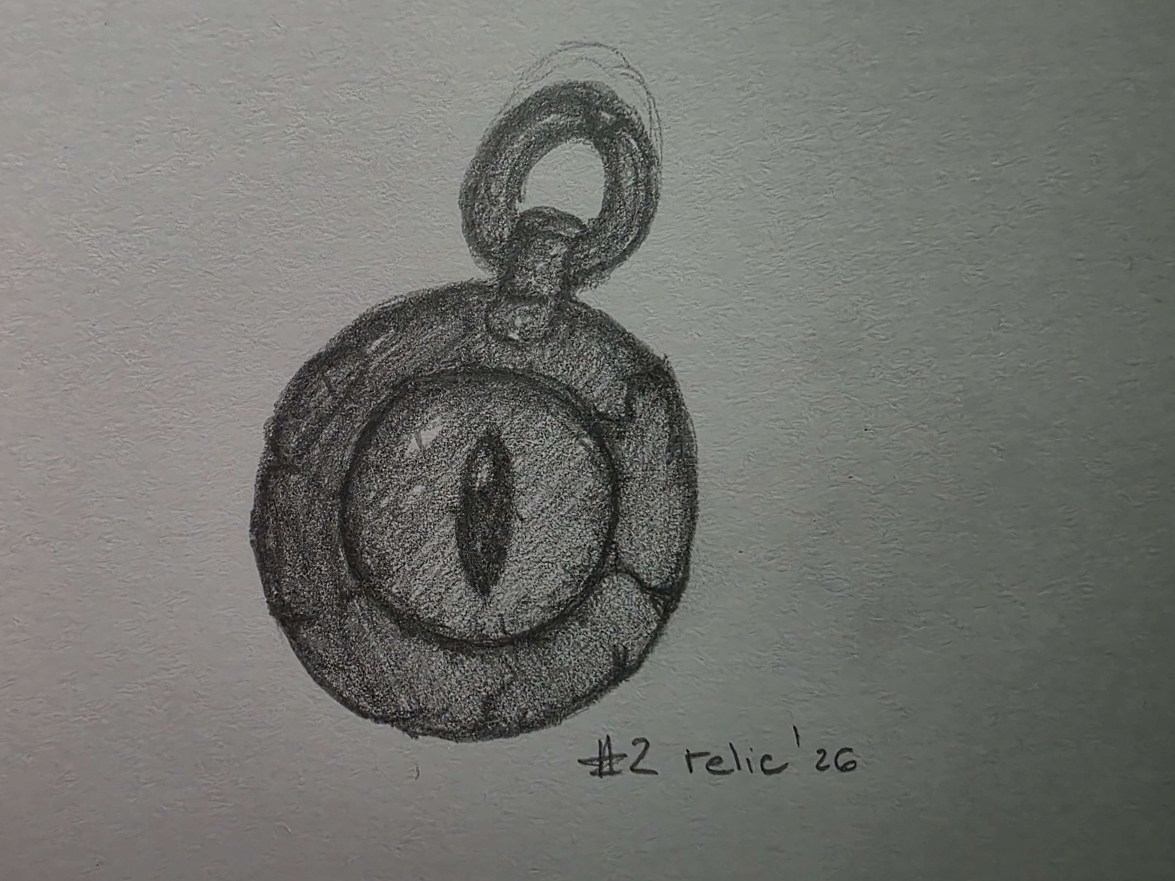 Inktober 2026 Day 02 Relic black-and-white illustration