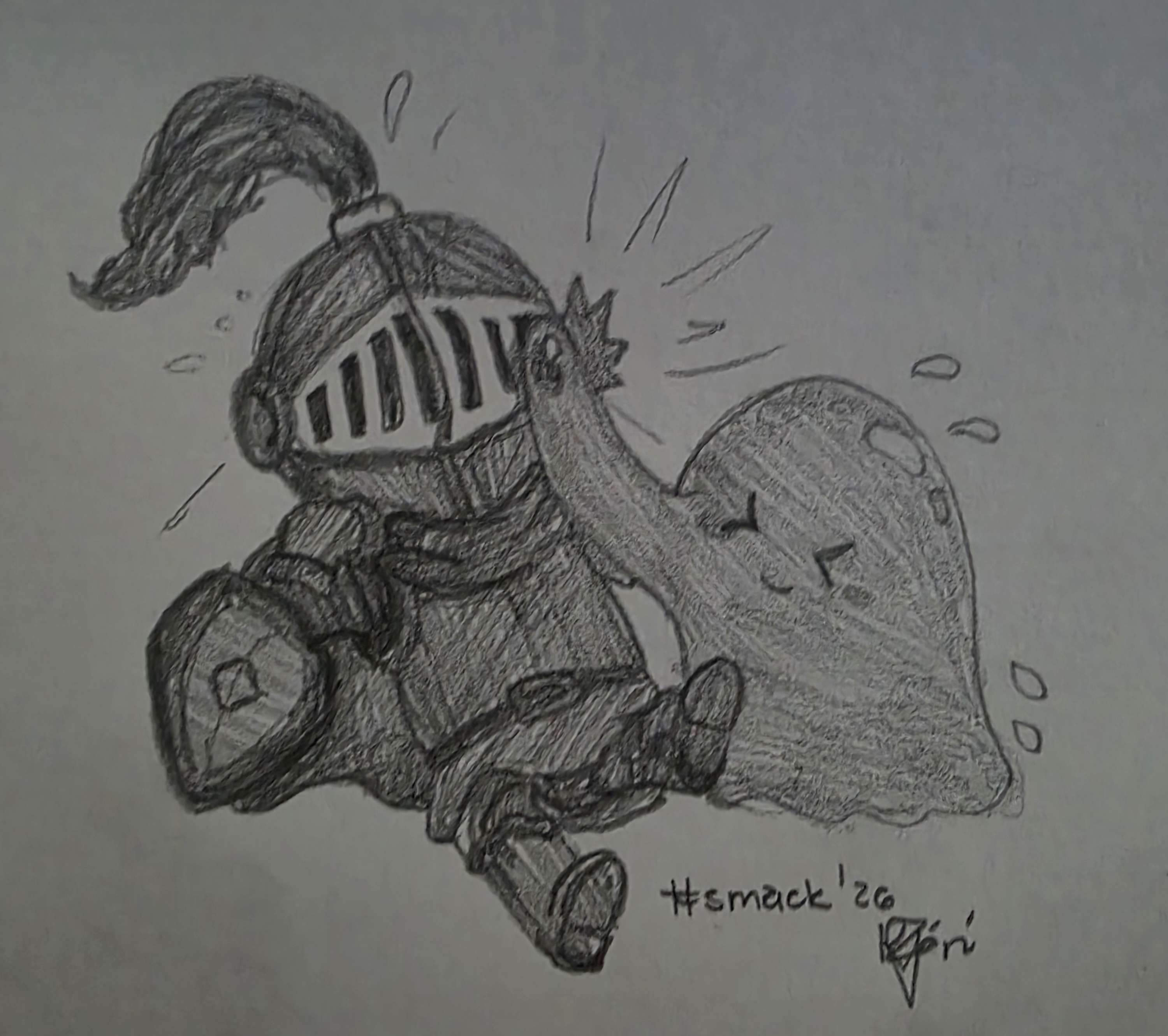 Inktober 2026 Day 05 Smack black-and-white illustration
