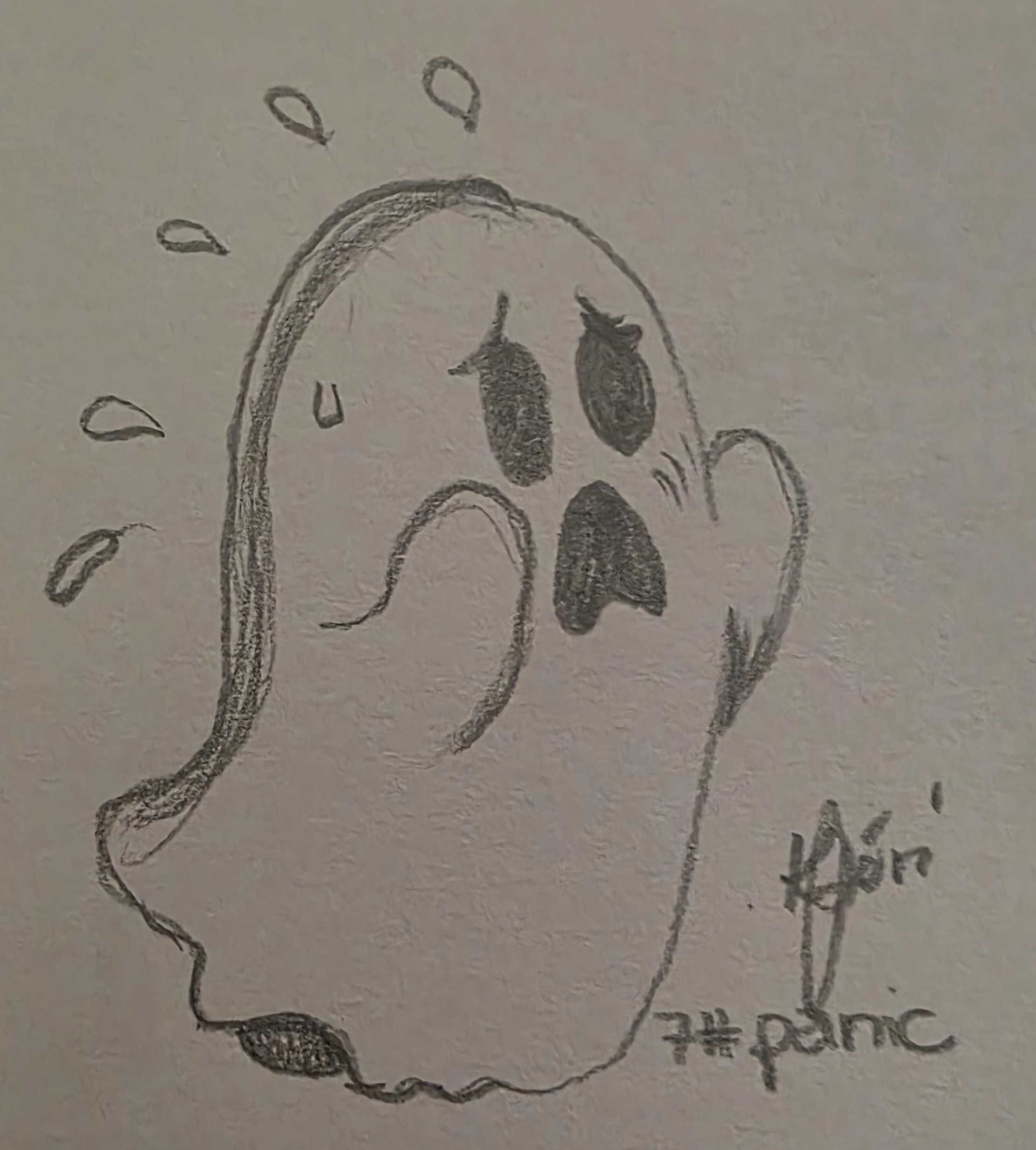 Inktober 2026 Day 07 Panic black-and-white illustration