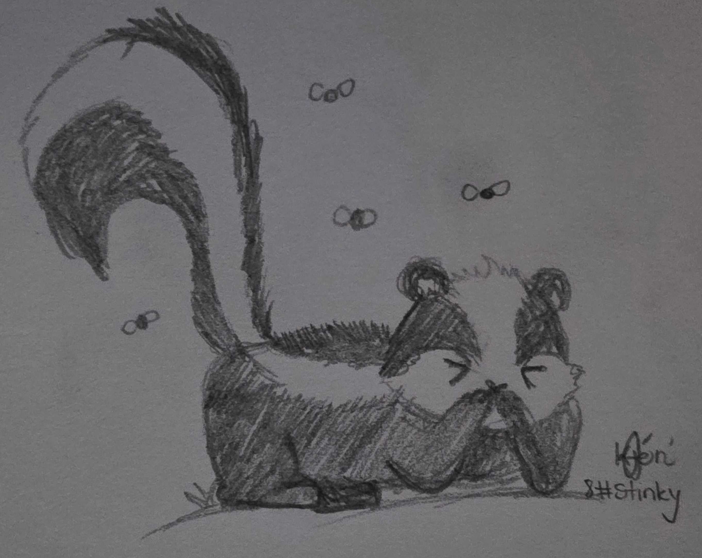 Inktober 2026 Day 08 Stinky black-and-white illustration