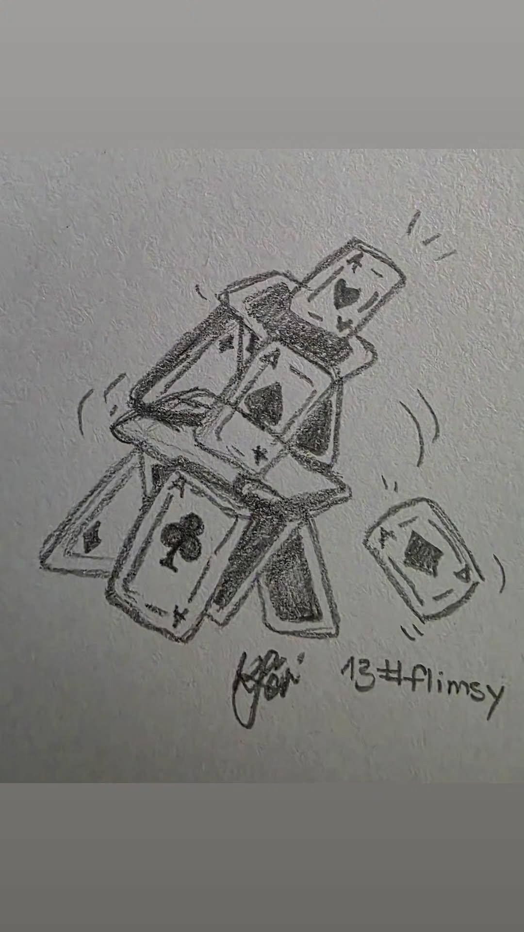 Inktober 2026 Day 13 Flimsy black-and-white illustration