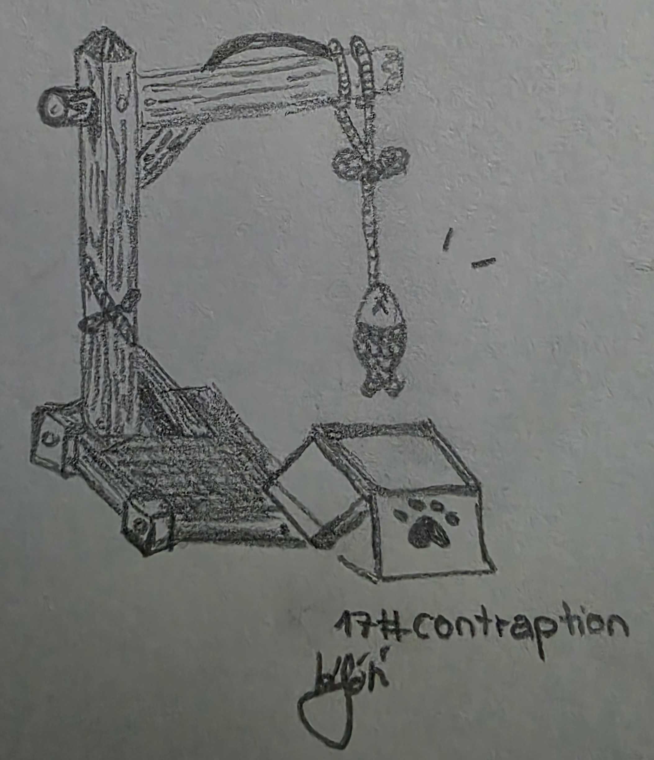Inktober 2026 Day 17 Contraption black-and-white illustration